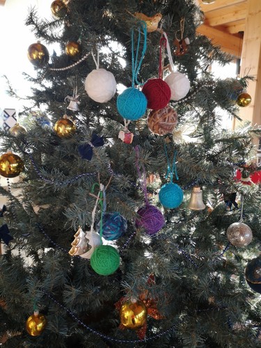Palla natale lana fatta - di,